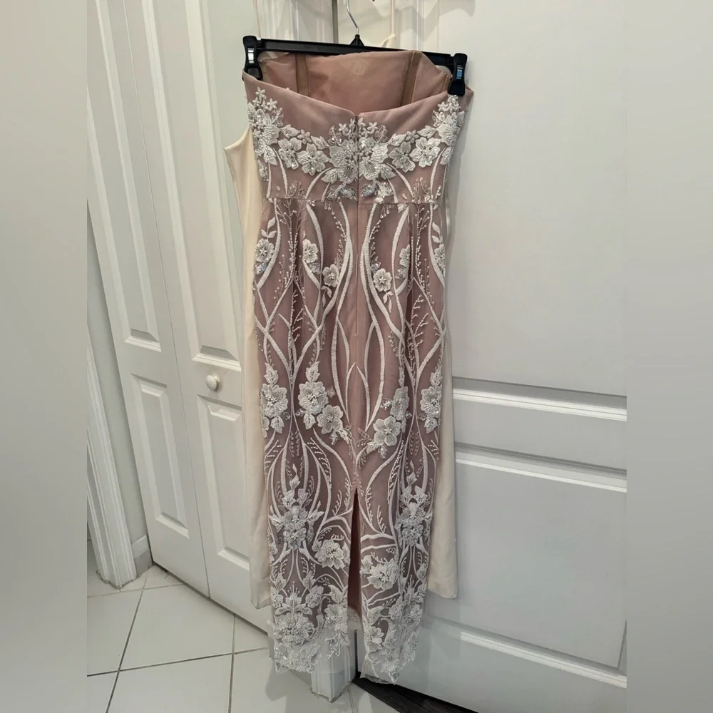 NWT HELSI Catherine sequin Floral Lace strapless Dress XS - Picture 10 of 11